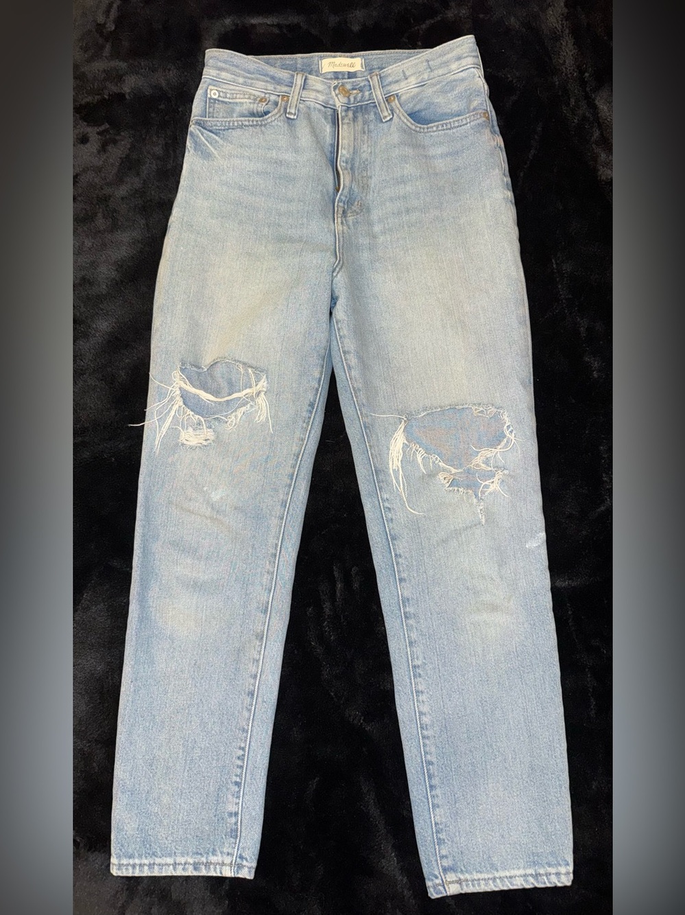 Madewell Light Wash Distressed ‘The Mom’ Jean